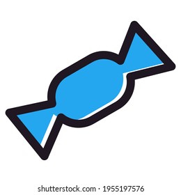 icon in the form of a blue candy. suitable for the design of social networks and websites