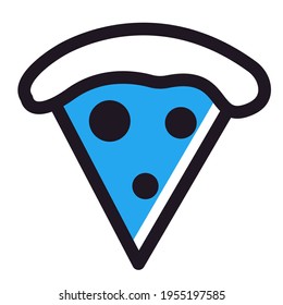 icon in the form of a blue slice of pizza. suitable for the design of social networks and websites