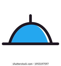 icon in the form of a blue tray. suitable for the design of social networks and websites