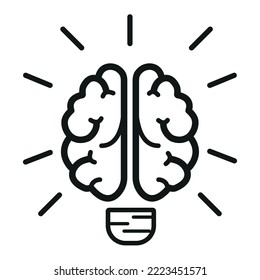 Icon in the form of a brilliant idea from the human brain. Vector illustration