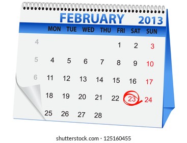 icon in the form of a calendar for 23 February