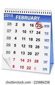 icon in the form of a calendar for 23 February