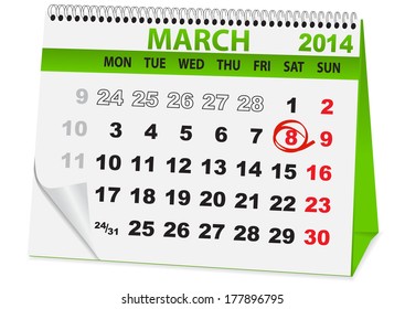 icon in the form of a calendar for 8 March