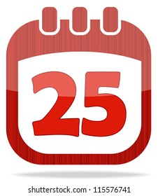 icon in the form of a calendar for Christmas