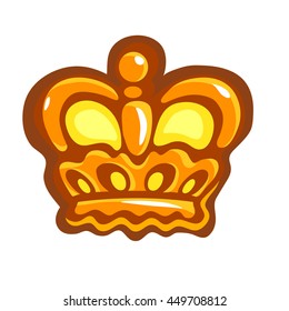 Icon in the form of a Golden crown. Vector illustration.