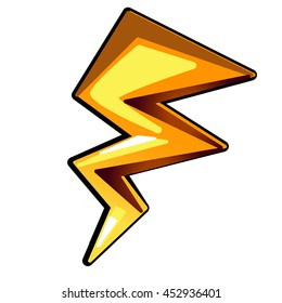 Icon in the form of lightning. Vector illustration.