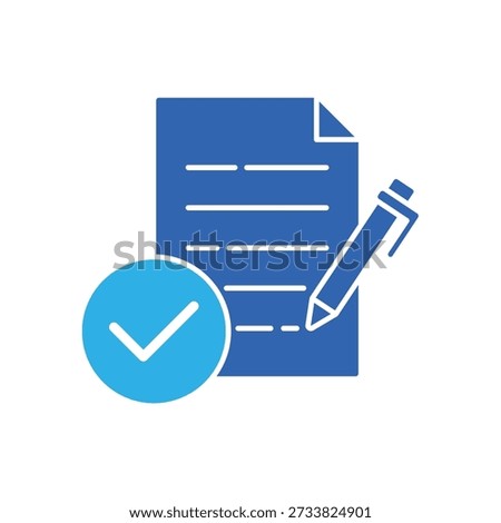 Icon a formal documentation and legal contract signing, isolated against a clean background.