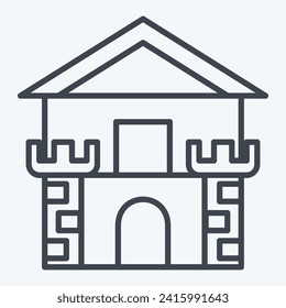 Icon Fortress. related to Medieval symbol. line style. simple design editable. simple illustration