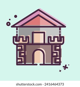 Icon Fortress. related to Medieval symbol. MBE style. simple design editable. simple illustration