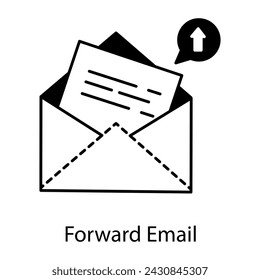 Un icono de reenviar correo electrónico en estilo de línea