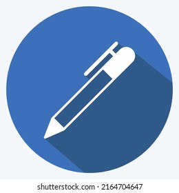 Icon Fountain Pen. suitable for Education symbol. long shadow style. simple design editable. design template vector. simple symbol illustration