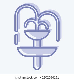 Icon Fountain. suitable for City Park symbol. two tone style. simple design editable. design template vector. simple illustration