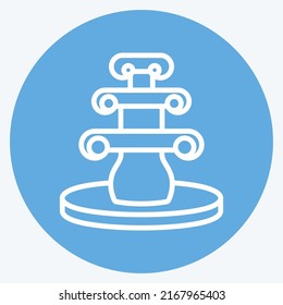 Icon Fountain. suitable for Home symbol. blue eyes style. simple design editable. design template vector. simple symbol illustration