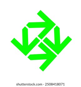 icon of four green arrows without background