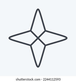 Icon Four Point Stars. related to Stars symbol. line style. simple design editable. simple illustration. simple vector icons