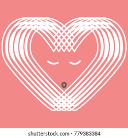 Icon / fox logo made up of hearts - vector