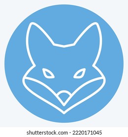 Icon Fox. related to Animal Head symbol. blue eyes style. simple design editable. simple illustration. cute. education