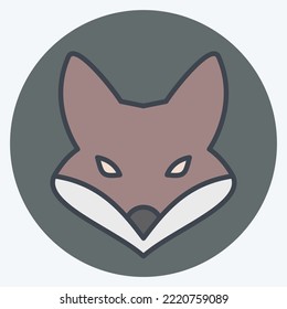 Icon Fox. related to Animal Head symbol. color mate style. simple design editable. simple illustration. cute. education