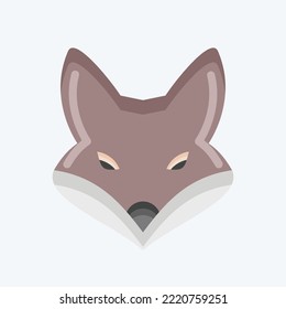 Icon Fox. related to Animal Head symbol. flat style. simple design editable. simple illustration. cute. education