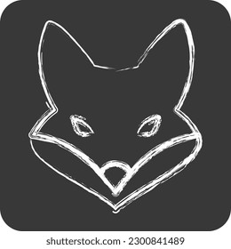 Icon Fox. related to Animal Head symbol. chalk Style. simple design editable. simple illustration. cute. education