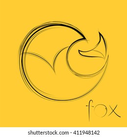Icon Fox symbol - vector illustration. Sketch style fox logo