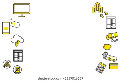 Icon frame for final tax return, tax payment and e-Tax, Vector Illustration