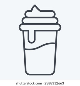 Icon Frappe. related to Coffee symbol. line style. simple design editable. simple illustration