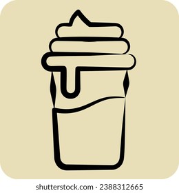 Icon Frappe. related to Coffee symbol. hand drawn style. simple design editable. simple illustration