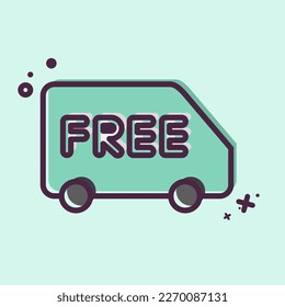 Icon Free Shipping. related to Contactless symbol. MBE Style. simple design editable. simple illustration