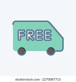 Icon Free Shipping. related to Contactless symbol. Doodle Style. simple design editable. simple illustration