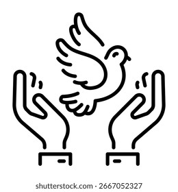 Un icono de la libertad diseñado en estilo de línea