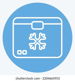 Icon Freezer. suitable for Kitchen Appliances symbol. blue eyes style. simple design editable. design template vector. simple illustration