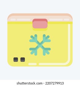 Icon Freezer. suitable for Kitchen Appliances symbol. flat style. simple design editable. design template vector. simple illustration