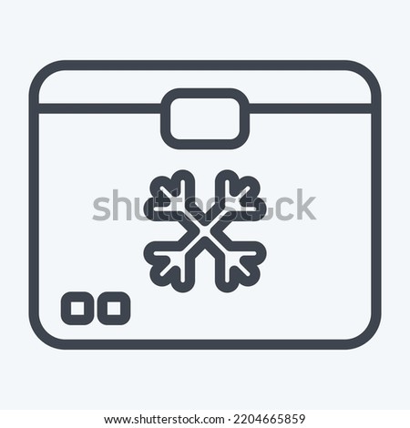 Icon Freezer. suitable for Kitchen Appliances symbol. line style. simple design editable. design template vector. simple illustration
