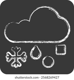 Icon Freezing Rain. related to Winter symbol. chalk Style. simple illustration