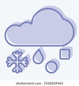 Icon Freezing Rain. related to Winter symbol. two tone style. simple illustration