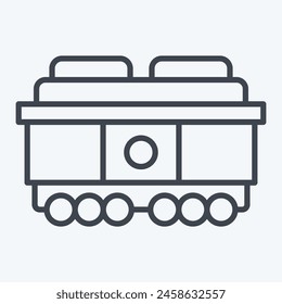 Icon Freight Car. related to Train Station symbol. line style. simple design illustration
