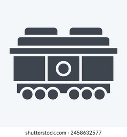 Icon Freight Car. related to Train Station symbol. glyph style. simple design illustration