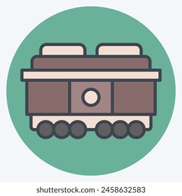 Icon Freight Car. related to Train Station symbol. color mate style. simple design illustration