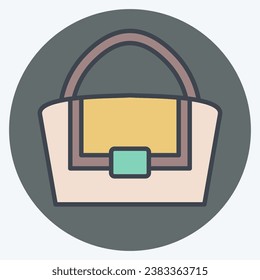 Icon French Bag. related to France symbol. color mate style. simple design editable. simple illustration