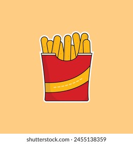 icon french fries delicious fast food and drink vector illustration concept.premium vector illustration