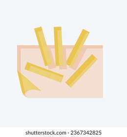 Icon French Fries. related to Breakfast symbol. flat style. simple design editable. simple illustration