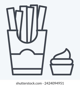 Icon French Fries. related to Fast Food symbol. line style. simple design editable. simple illustration