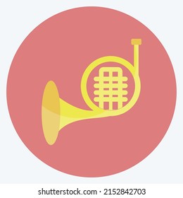 Icon French Horn. suitable for music symbol. flat style. simple design editable. design template vector. simple symbol illustration