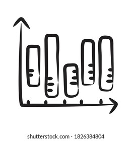 An icon of frequency chart in modern hand drawn style, relative frequency