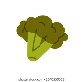 Icon of fresh broccoli. Green cabbage for healthy eating. Organic vegetable for natural nutrition. Farm food, agriculture crop, farming harvest. Flat isolated vector illustration on white background