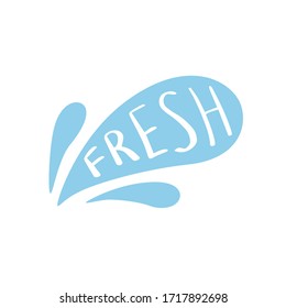 Icon fresh in the form of a drop. Water splash.