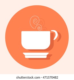 Icon fresh, invigorating coffee. Vector illustration