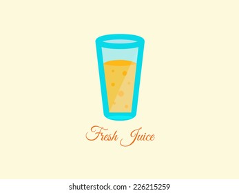 Icon of fresh juice. Flat simple design. 