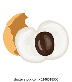 
Icon of fresh peeled fruit with seed, depicting longan
